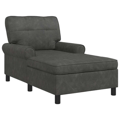 Chaise Lounge con cuscino Nero 91 x 157 x 91 cm PU Antico