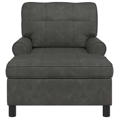 Chaise Lounge con cuscino Nero 91 x 157 x 91 cm PU Antico