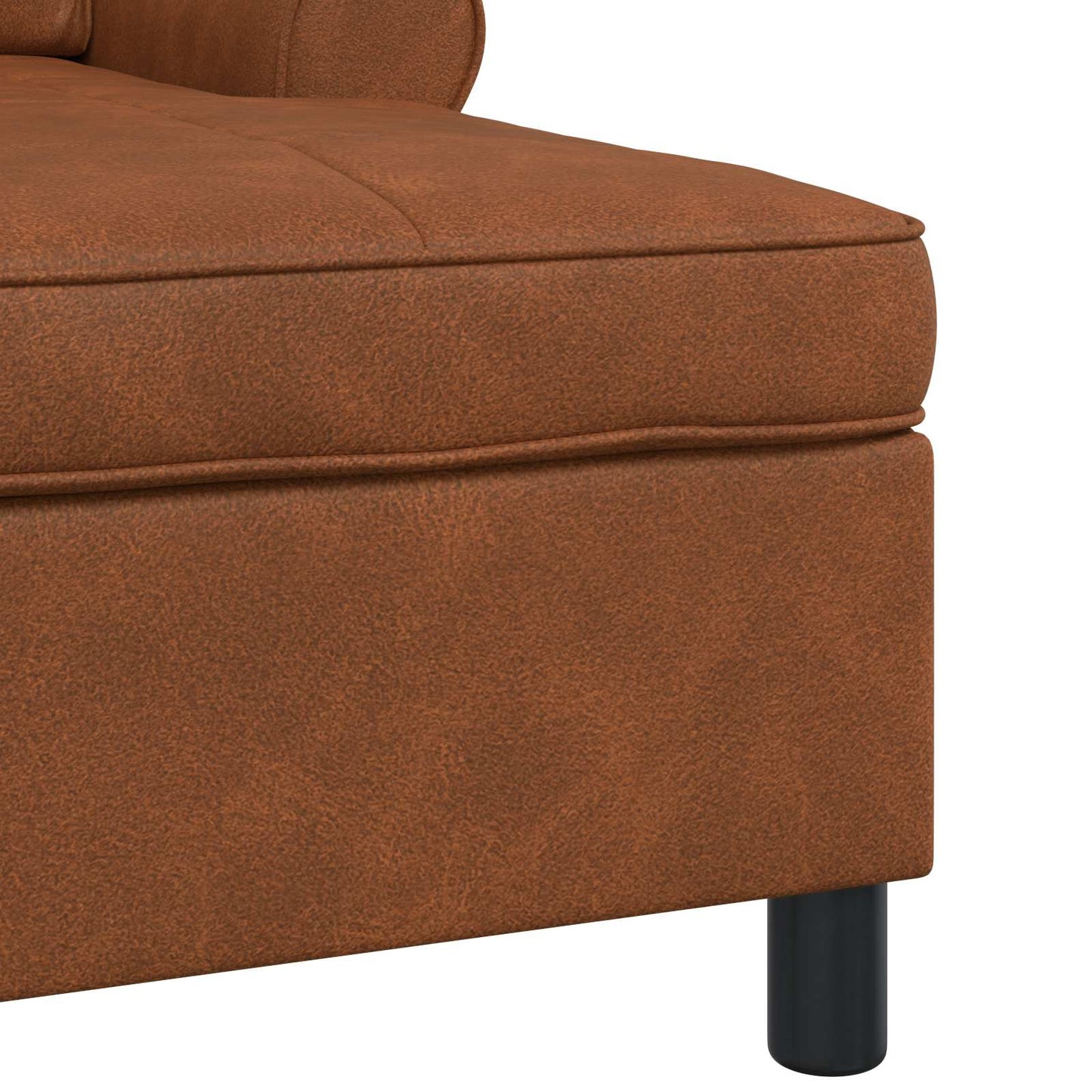 Chaise Lounge con cuscino Marrone 91 x 157 x 91 cm PU Antico