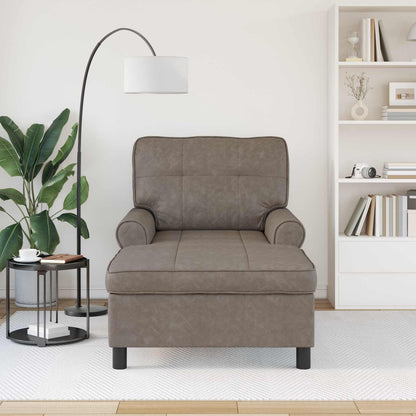 Chaise Lounge con cuscino Grigio 91 x 157 x 91 cm PU Antico