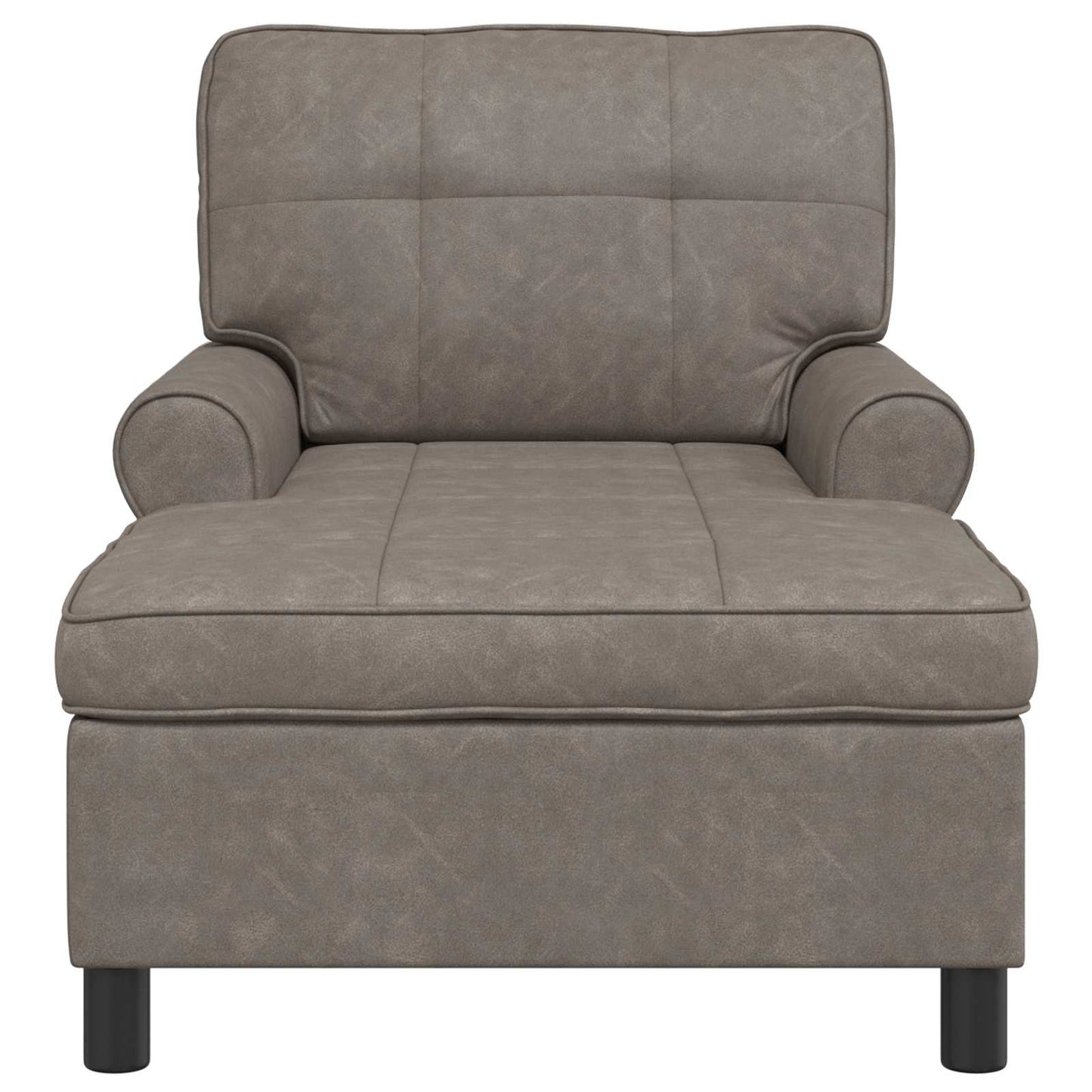 Chaise Lounge con cuscino Grigio 91 x 157 x 91 cm PU Antico