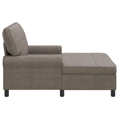 Chaise Lounge con cuscino Grigio 91 x 157 x 91 cm PU Antico