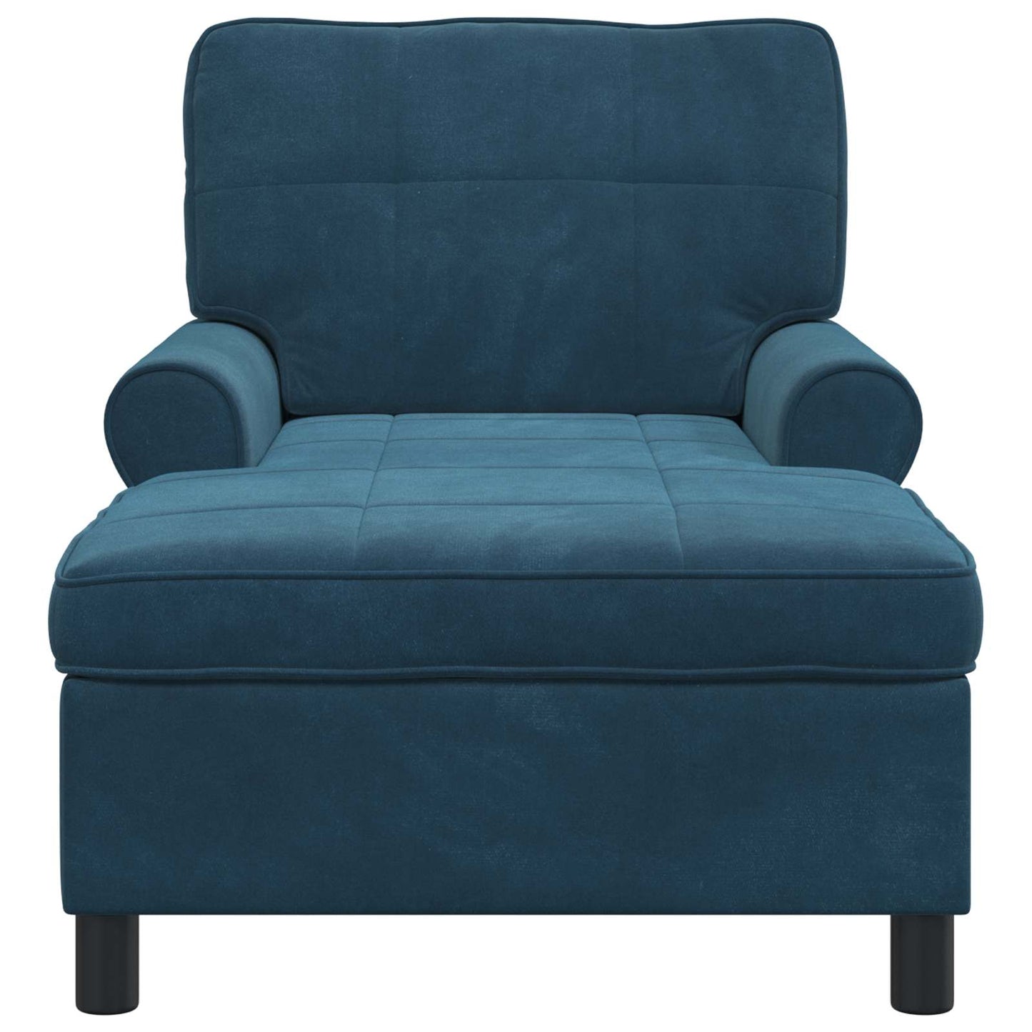 Chaise Lounge con cuscino Blu 91 x 157 x 91 cm Velluto