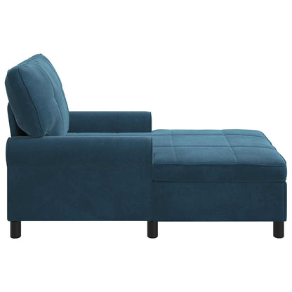 Chaise Lounge con cuscino Blu 91 x 157 x 91 cm Velluto