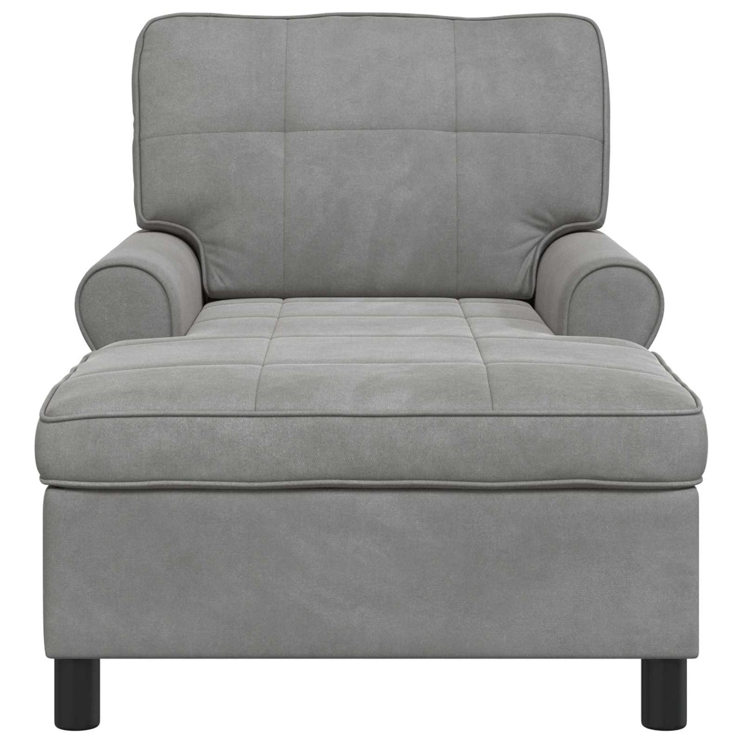 Chaise Lounge Grigio chiaro 91 x 157 x 91 cm Velluto