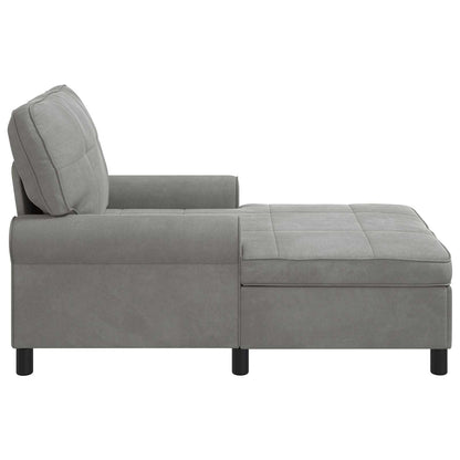 Chaise Lounge Grigio chiaro 91 x 157 x 91 cm Velluto