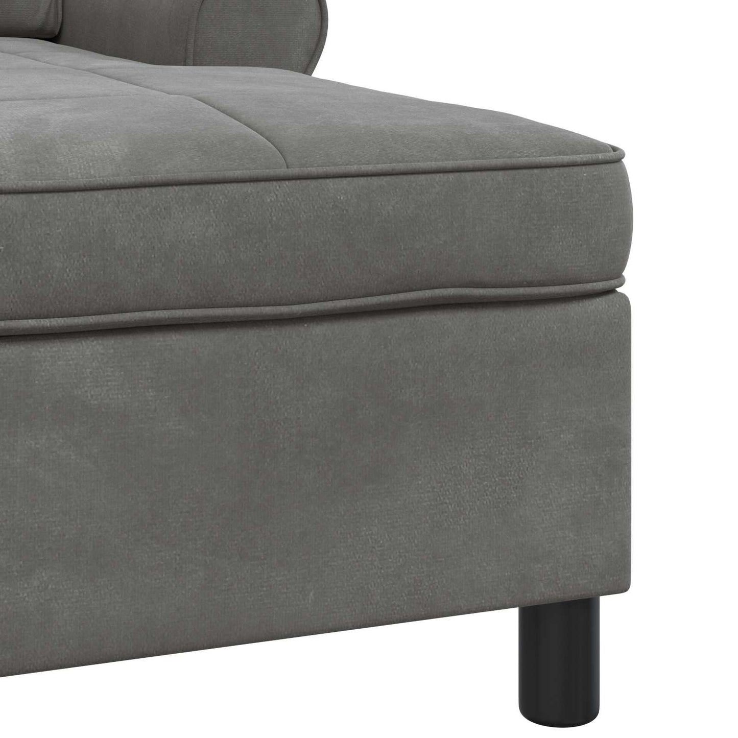 Chaise Lounge con cuscino Grigio scuro 91 x 157 x 91 cm Velluto