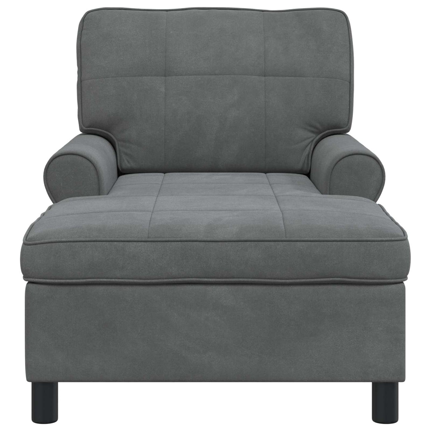 Chaise Lounge con cuscino Grigio scuro 91 x 157 x 91 cm Velluto