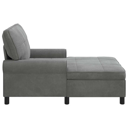 Chaise Lounge con cuscino Grigio scuro 91 x 157 x 91 cm Velluto