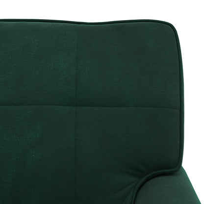 Chaise Lounge con cuscino Verde Scuro 91 x 157 x 91 cm Velluto