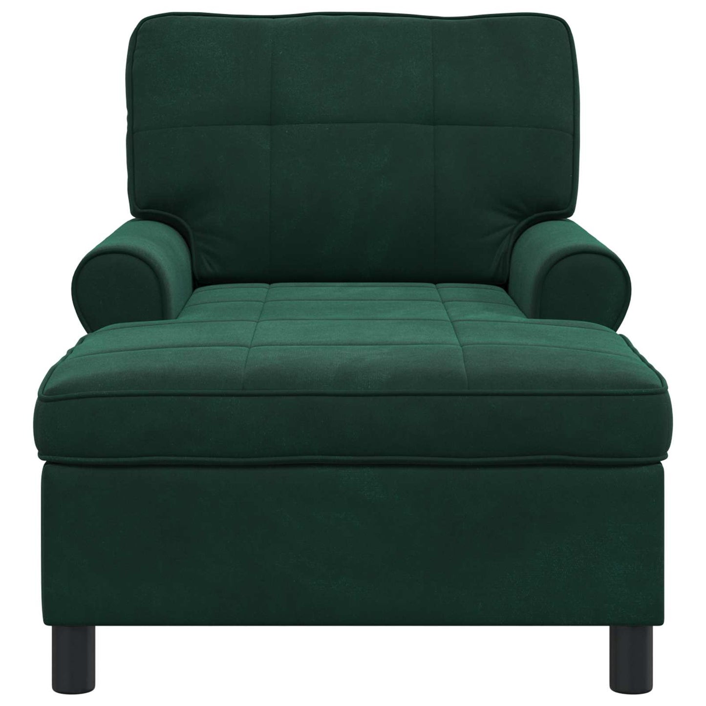 Chaise Lounge con cuscino Verde Scuro 91 x 157 x 91 cm Velluto