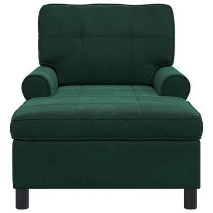 Chaise Lounge con cuscino Verde Scuro 91 x 157 x 91 cm Velluto
