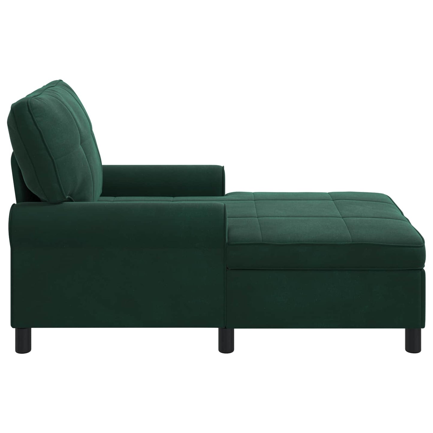 Chaise Lounge con cuscino Verde Scuro 91 x 157 x 91 cm Velluto