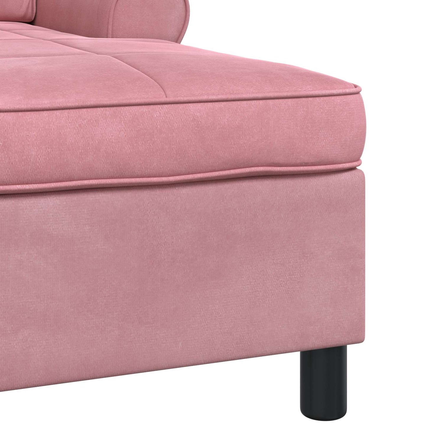 Chaise Lounge con cuscino Rosa 91 x 157 x 91 cm Velluto