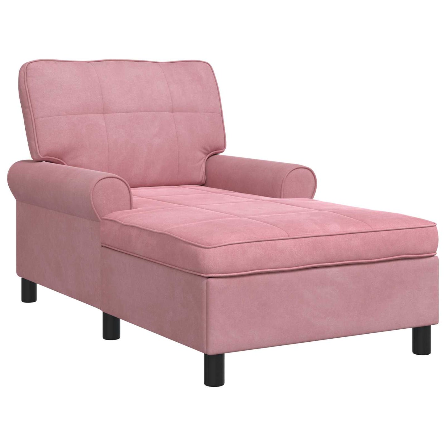 Chaise Lounge con cuscino Rosa 91 x 157 x 91 cm Velluto