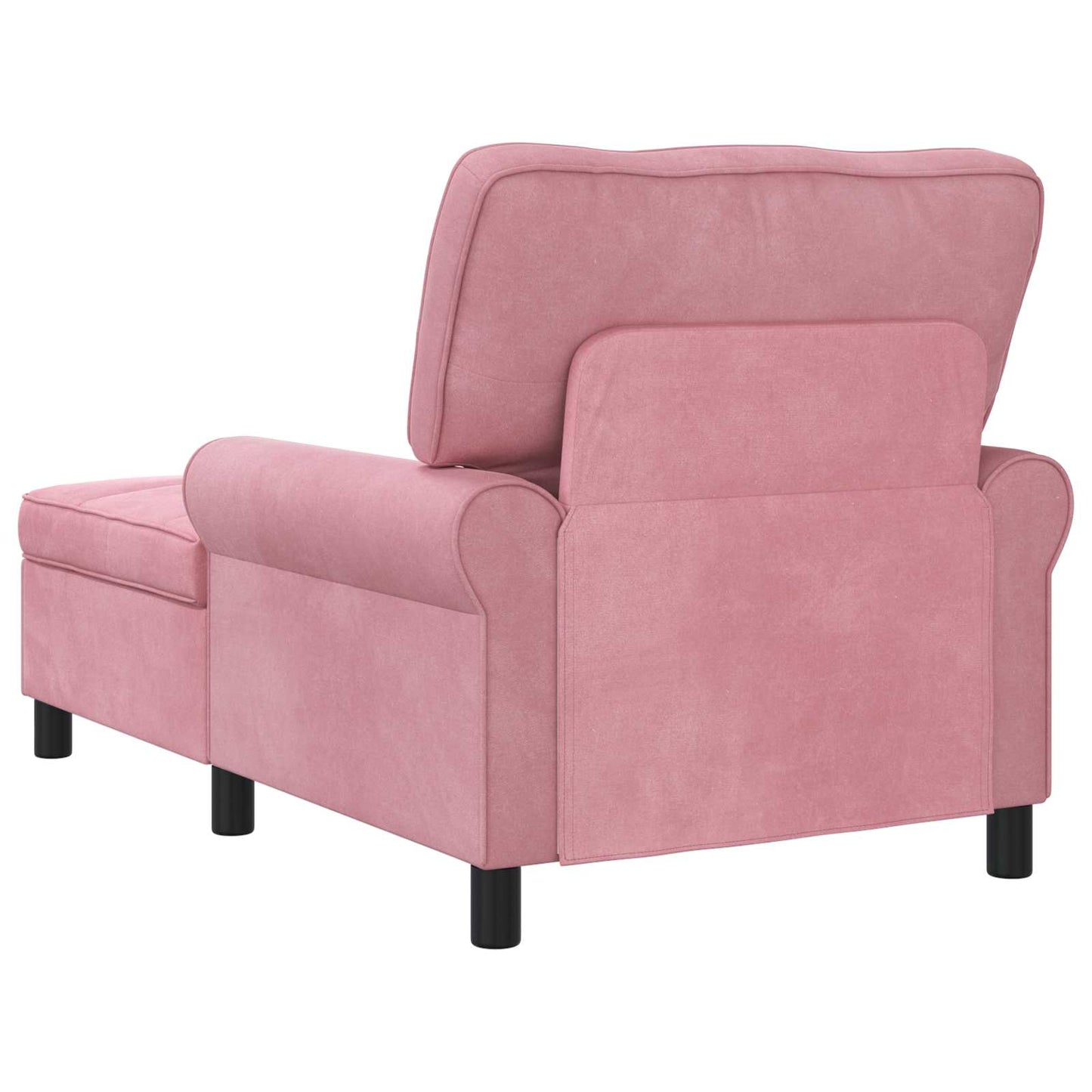 Chaise Lounge con cuscino Rosa 91 x 157 x 91 cm Velluto