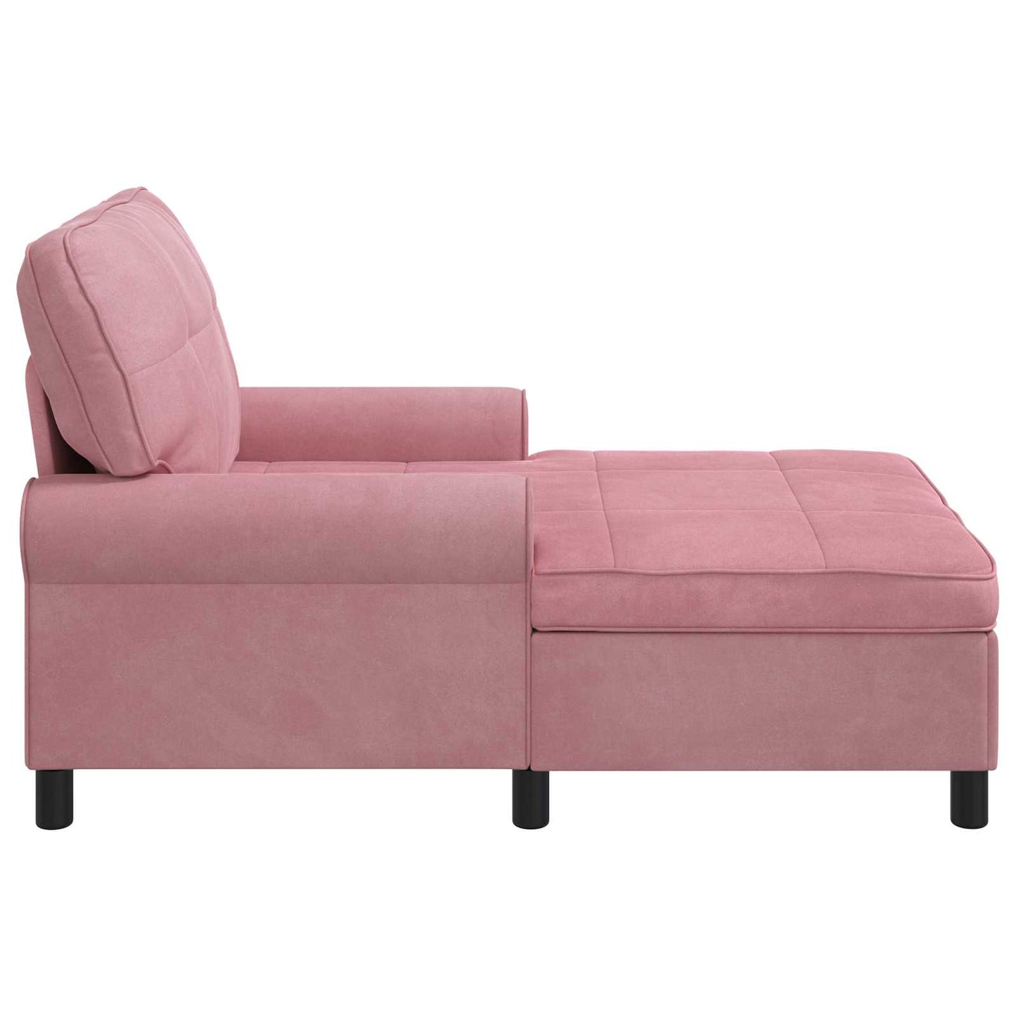Chaise Lounge con cuscino Rosa 91 x 157 x 91 cm Velluto
