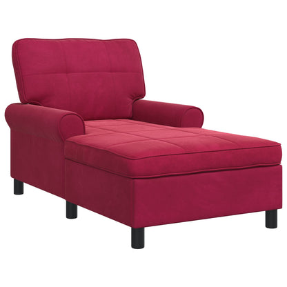 Chaise Lounge con cuscino Rosso Vino 91 x 157 x 91 cm Velluto