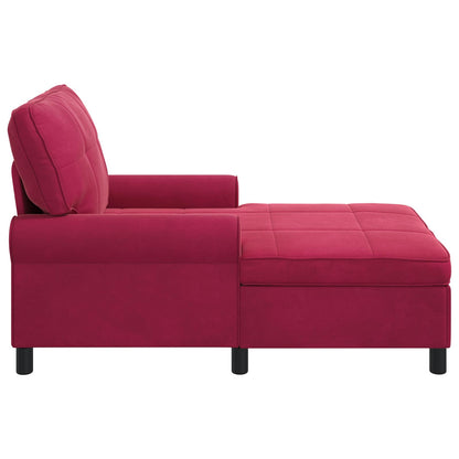 Chaise Lounge con cuscino Rosso Vino 91 x 157 x 91 cm Velluto