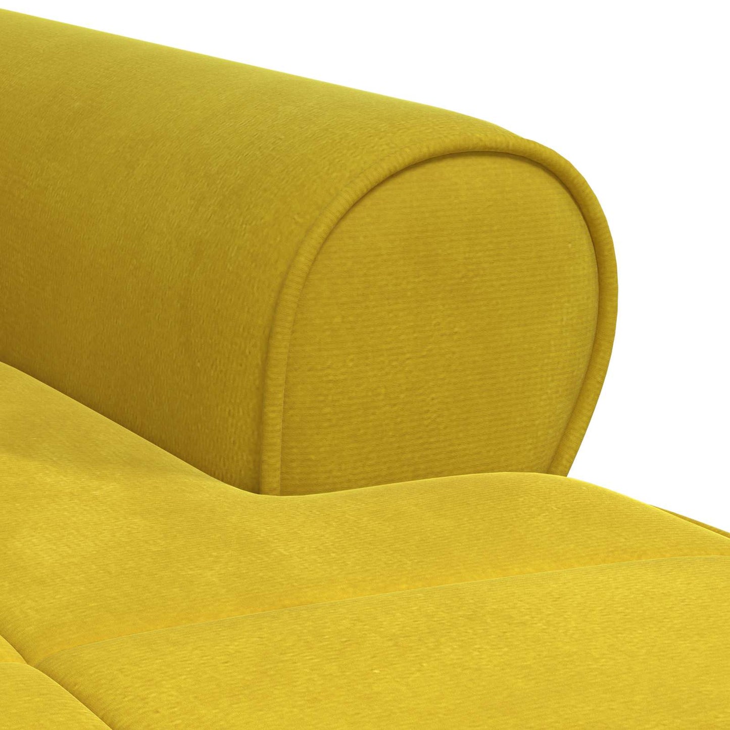 Chaise Lounge con cuscino Giallo 91 x 157 x 91 cm Velluto