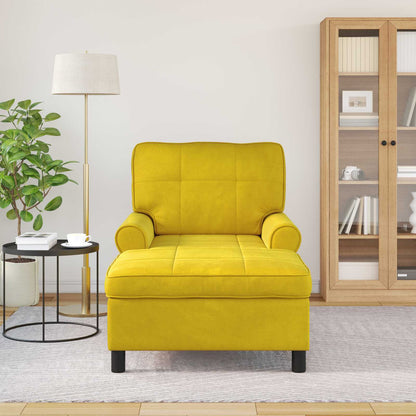 Chaise Lounge con cuscino Giallo 91 x 157 x 91 cm Velluto