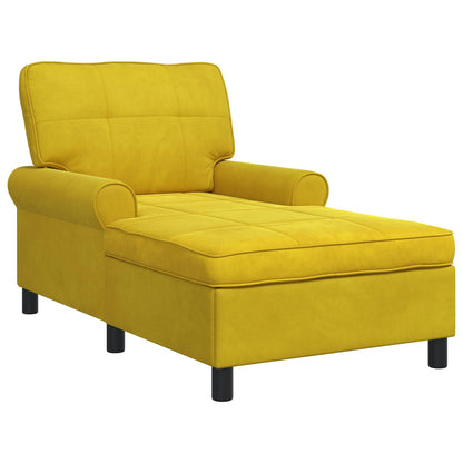 Chaise Lounge con cuscino Giallo 91 x 157 x 91 cm Velluto