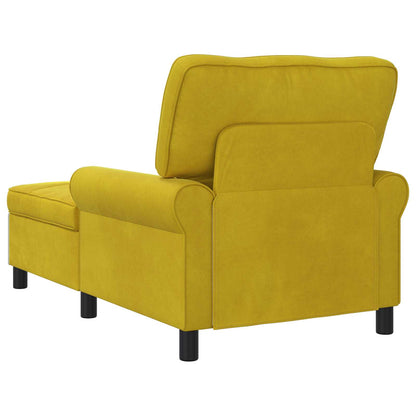 Chaise Lounge con cuscino Giallo 91 x 157 x 91 cm Velluto