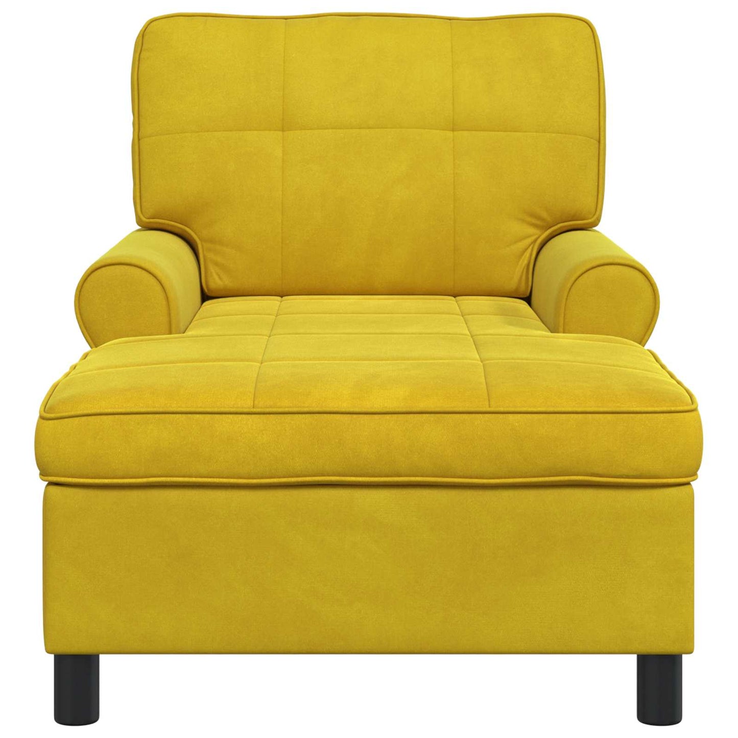Chaise Lounge con cuscino Giallo 91 x 157 x 91 cm Velluto