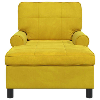 Chaise Lounge con cuscino Giallo 91 x 157 x 91 cm Velluto