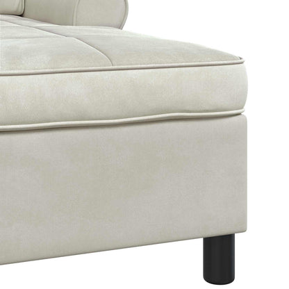 Chaise Lounge con cuscino Crema 91 x 157 x 91 cm Velluto
