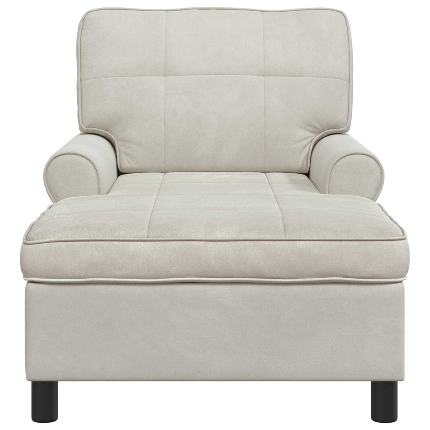 Chaise Lounge con cuscino Crema 91 x 157 x 91 cm Velluto