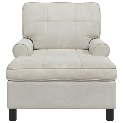 Chaise Lounge con cuscino Crema 91 x 157 x 91 cm Velluto