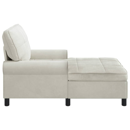 Chaise Lounge con cuscino Crema 91 x 157 x 91 cm Velluto