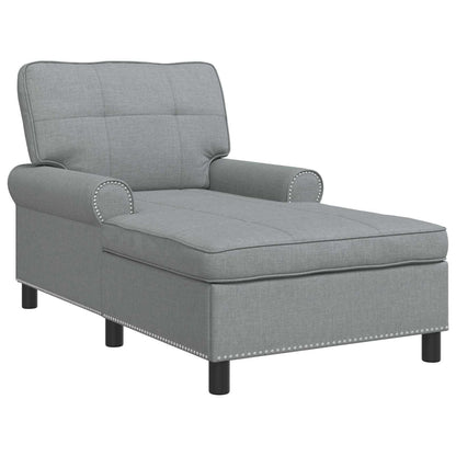 Chaise Lounge Grigio chiaro 91 x 157 x 91 cm Tessuto