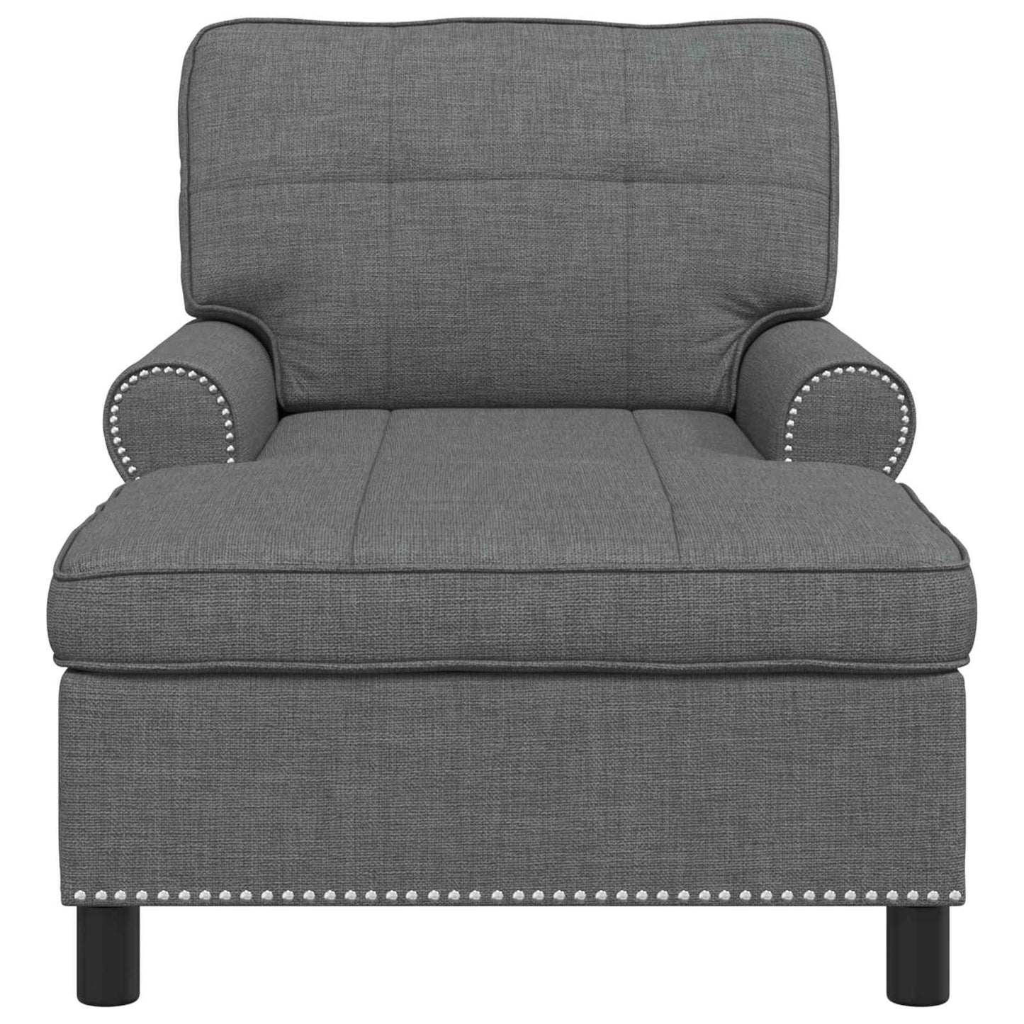 Chaise Lounge con cuscino Grigio scuro 91 x 157 x 91 cm Tessuto