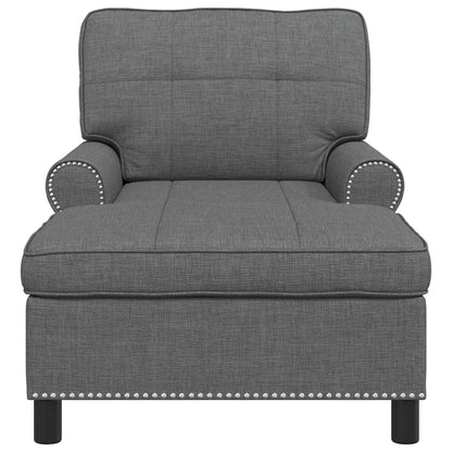 Chaise Lounge con cuscino Grigio scuro 91 x 157 x 91 cm Tessuto