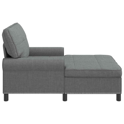 Chaise Lounge con cuscino Grigio scuro 91 x 157 x 91 cm Tessuto