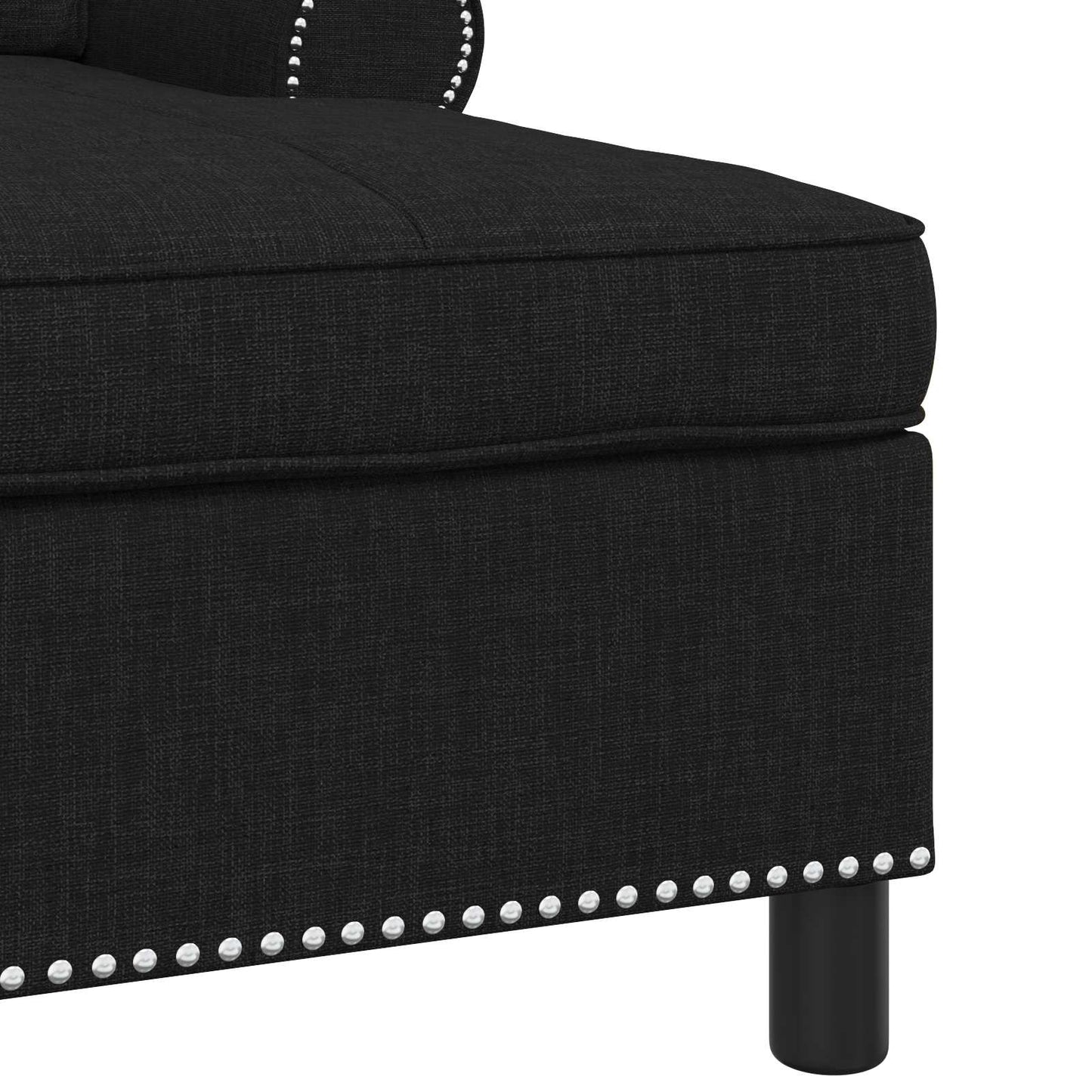 Chaise Lounge con cuscino Nero 91 x 157 x 91 cm Tessuto