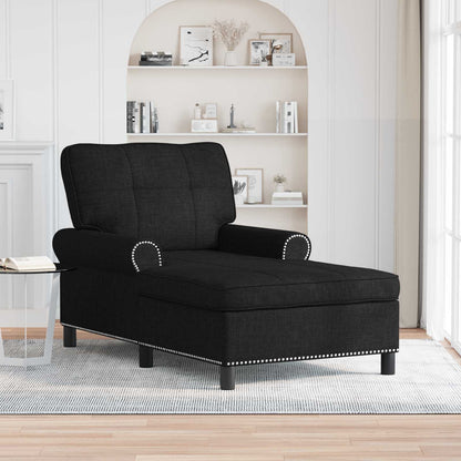 Chaise Lounge con cuscino Nero 91 x 157 x 91 cm Tessuto