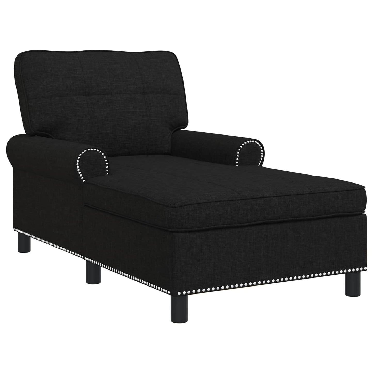 Chaise Lounge con cuscino Nero 91 x 157 x 91 cm Tessuto