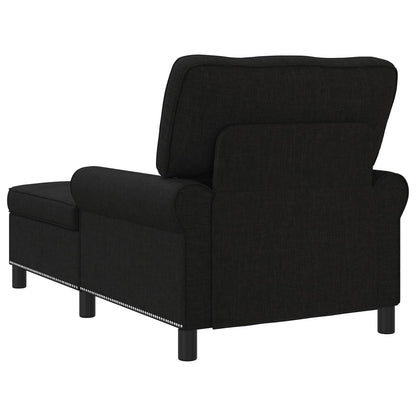 Chaise Lounge con cuscino Nero 91 x 157 x 91 cm Tessuto
