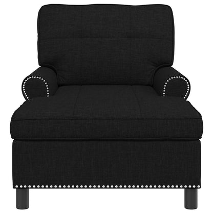 Chaise Lounge con cuscino Nero 91 x 157 x 91 cm Tessuto