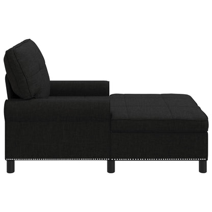 Chaise Lounge con cuscino Nero 91 x 157 x 91 cm Tessuto