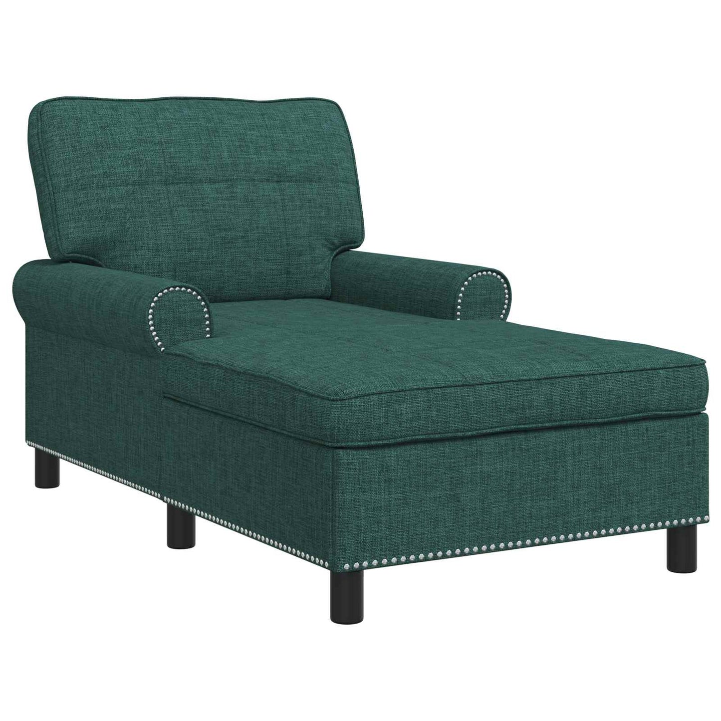 Chaise Lounge con cuscino Verde Scuro 91 x 157 x 91 cm Tessuto