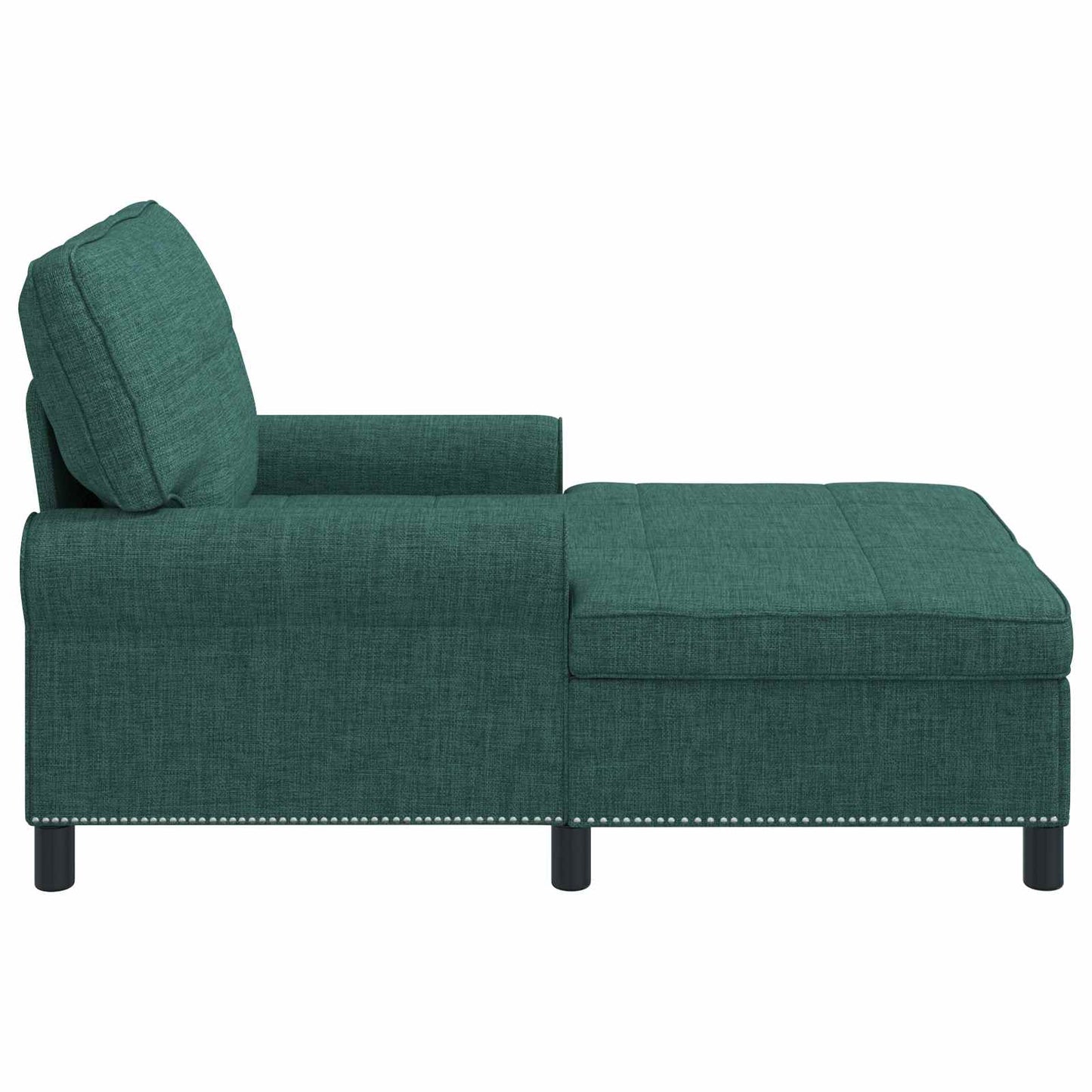 Chaise Lounge con cuscino Verde Scuro 91 x 157 x 91 cm Tessuto