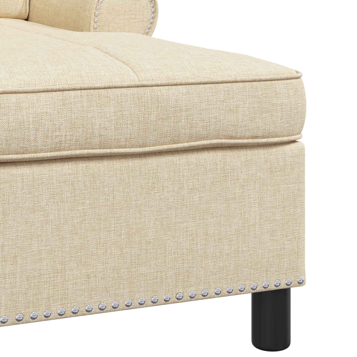 Chaise Lounge con cuscino Crema 91 x 157 x 91 cm Tessuto