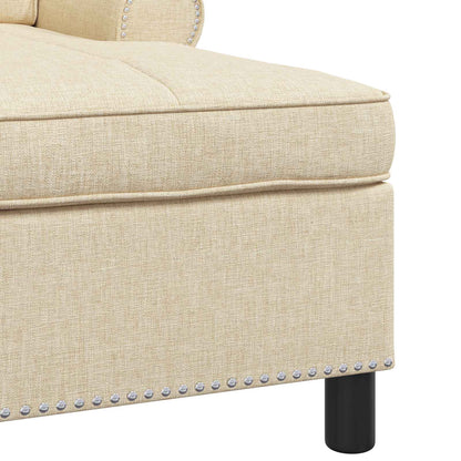 Chaise Lounge con cuscino Crema 91 x 157 x 91 cm Tessuto