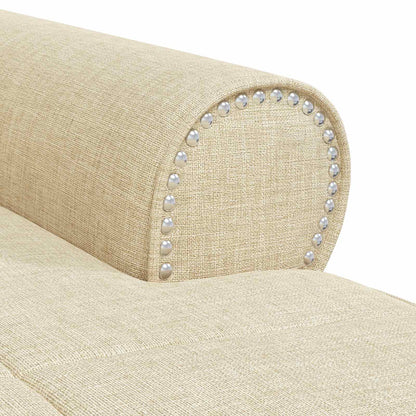 Chaise Lounge con cuscino Crema 91 x 157 x 91 cm Tessuto