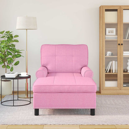 Chaise Lounge con cuscino Rosa 91 x 157 x 91 cm Tessuto