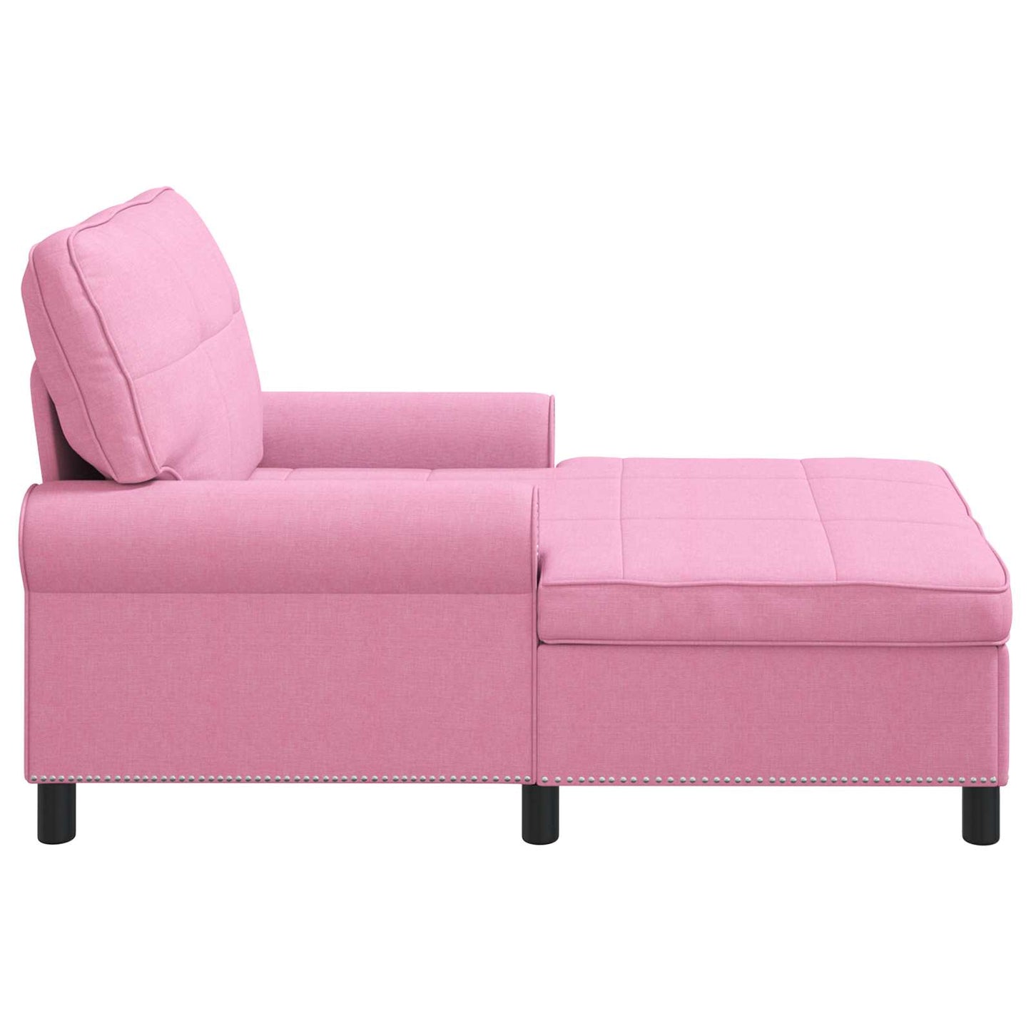 Chaise Lounge con cuscino Rosa 91 x 157 x 91 cm Tessuto